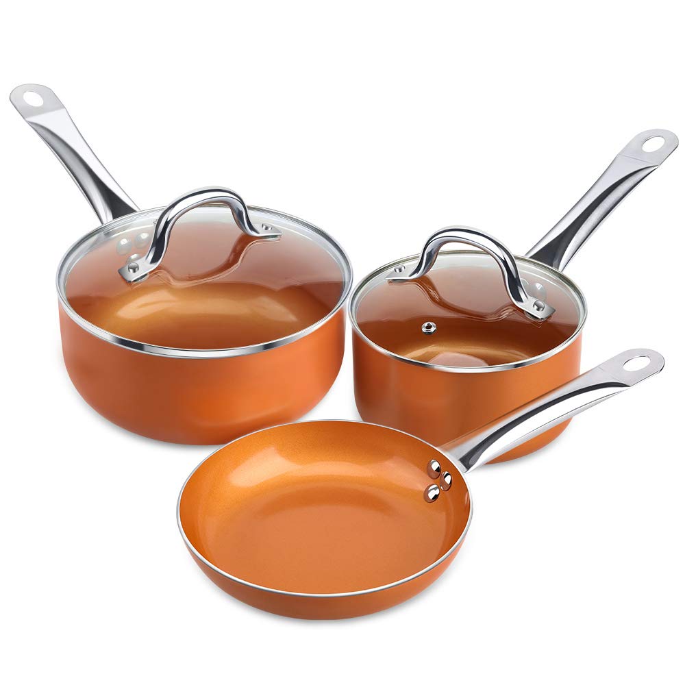 SHINEURI Copper Cookware Set
